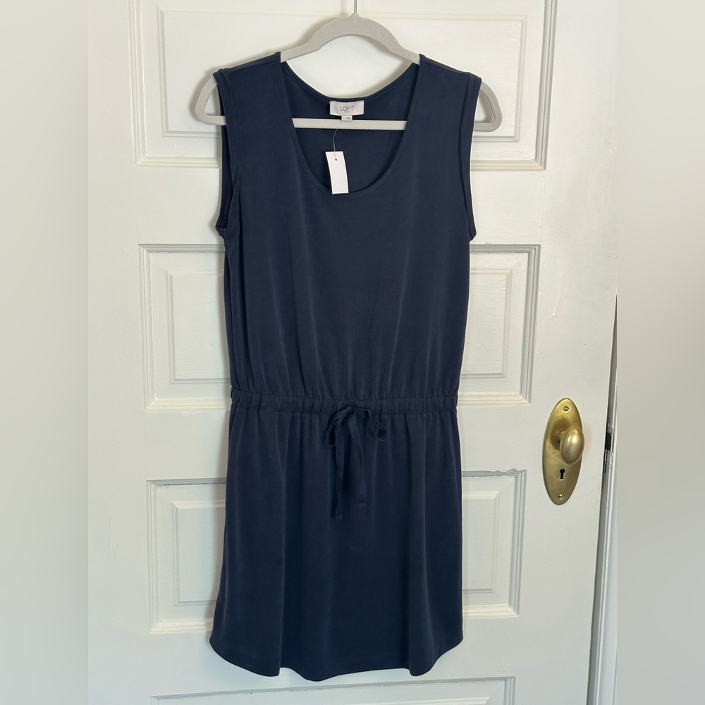 Loft Navy Sleeveless Dress